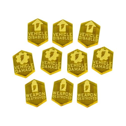 Vehicle Combat Token Set for Star Wars: Legion, Transparent Yellow (11)